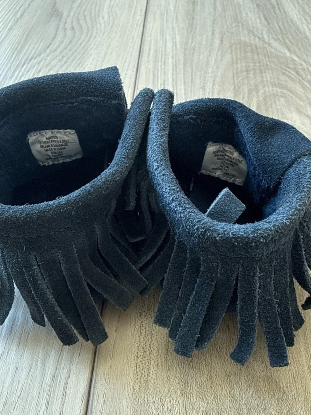Navy Blue Suede Baby Moccasins